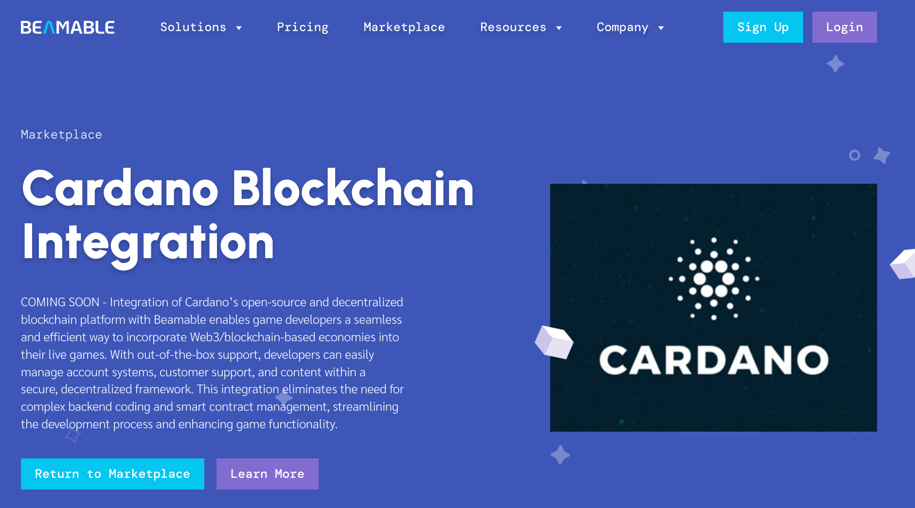 Cardano Blockchain Integration - Beamable